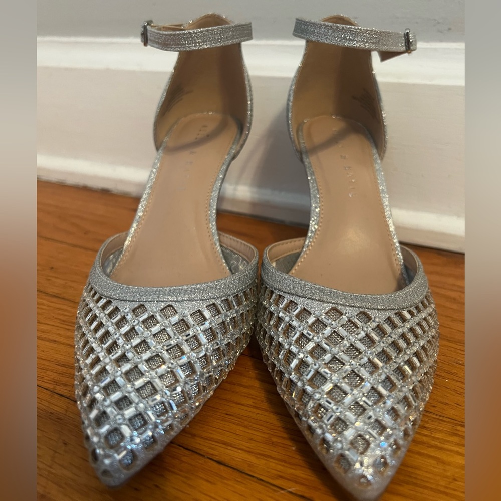 Silver Sparkly Pointed Toe Heels - image 6